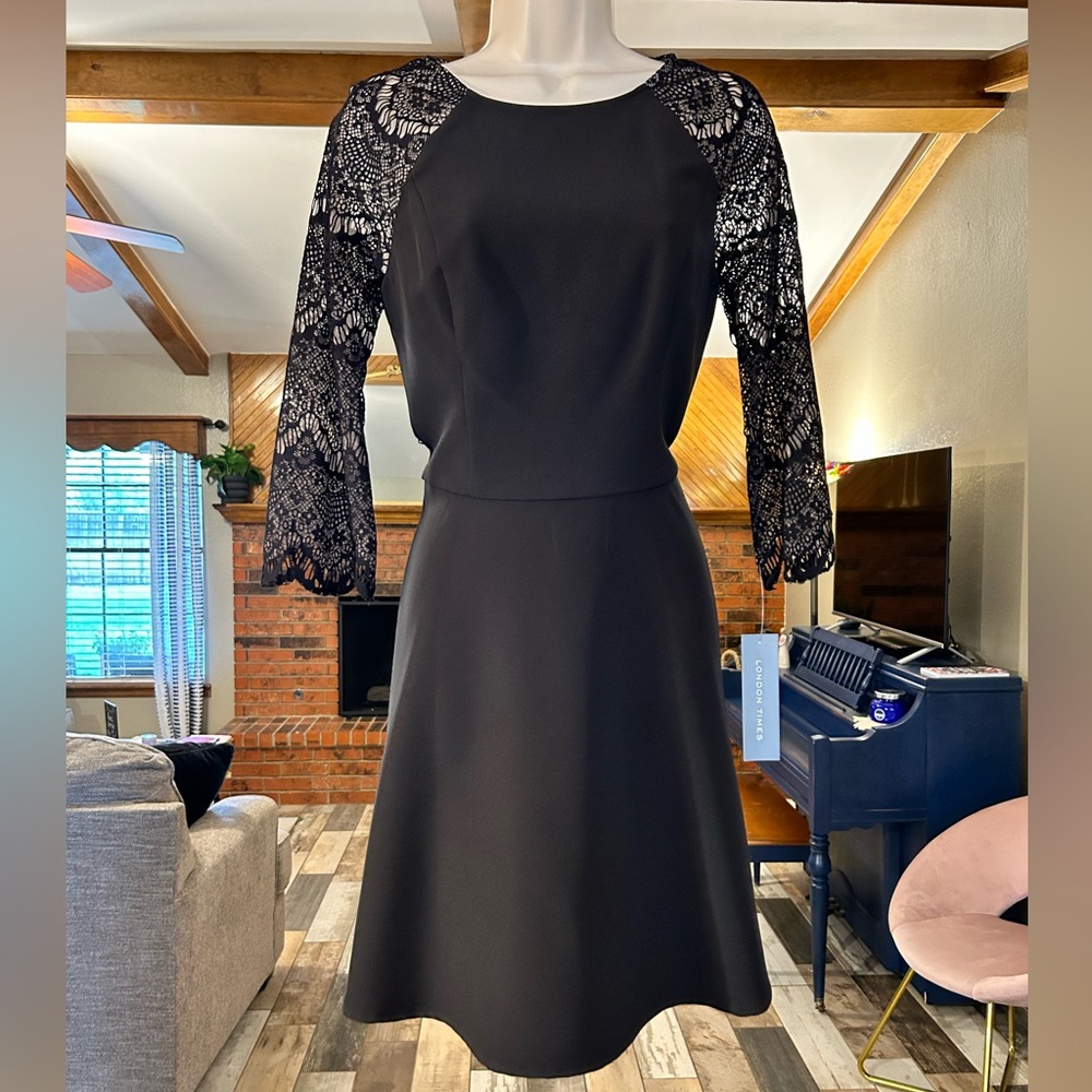 London times black lace dress